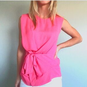 Diane Von Furstenberg Silk Draped Front Tie Top Size 8